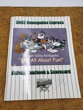Official yearbook  for the 2002 Hudson Valley Renegades Signed (B2)